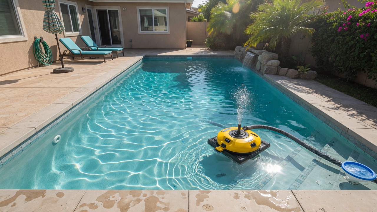 pool cleaning robot — Las Vegas pool care in The Lakes
