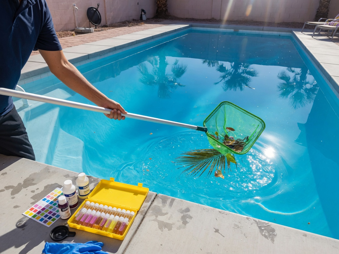 pool debris cleaning — Las Vegas pool care in Spring Valley